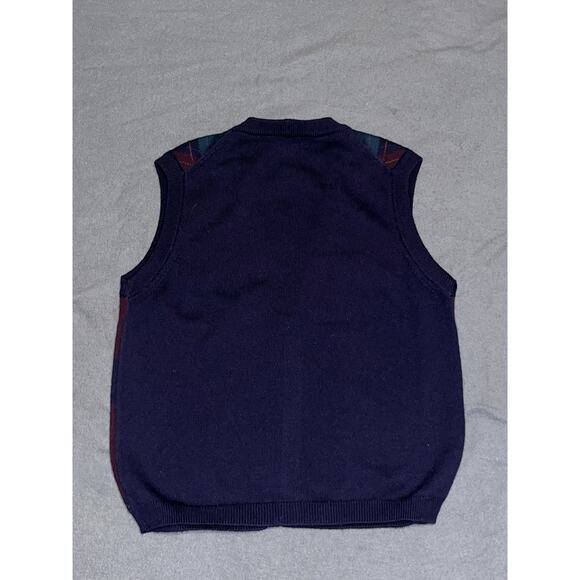 Tricots St. Raphael Argyle Sweater Set Navy Green Red Cardigan Vest Wool - Picture 5 of 12